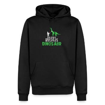 Ich möchte ein Dino sein Geschenk Tier tot - Männer Premium Bio Hoodie - Schwarz - Vorne - Nico (187cm)
