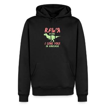 Rawr signifie que je t'aime cadeau de dinosaure Dino - Sweat à capuche Premium bio Homme - noir - Devant - Nico (187cm)