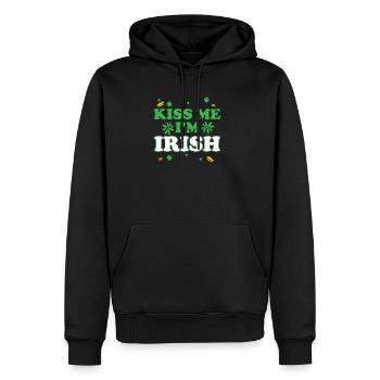 Küss mich, ich bin aus Irland Geschenk grün Motiv - Sweat à capuche Premium bio Homme - noir - Devant - Nico (187cm)