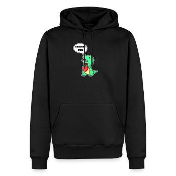 Dino Day vous donne son cadeau coeur de la Saint-Valentin - Sweat à capuche Premium bio Homme - noir - Devant - Nico (187cm)