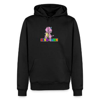Dinosaures licornes cadeau mignon rétro coloré animal - Sweat à capuche Premium bio Homme - noir - Devant - Nico (187cm)