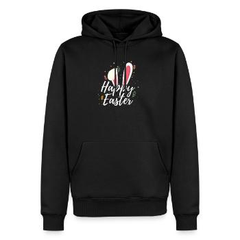 Frohe Ostern Hasen Schlappohren Geschenk Tier Spaß - Männer Premium Bio Hoodie - Schwarz - Vorne - Nico (187cm)