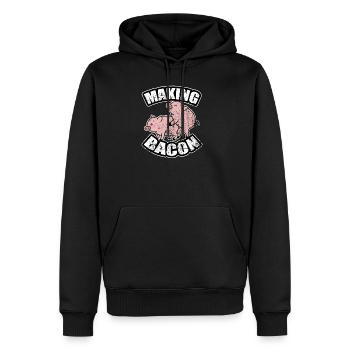 porcs truie sale vintage bacon cadeau animaux - Sweat à capuche Premium bio Homme - noir - Devant - Nico (187cm)