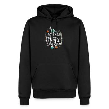 Magic science real reality math physics nerd - Men’s Premium Organic Hoodie - black - Front - Nico (187cm)