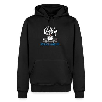 Police cop société voiture bleu lumières bleu - Sweat à capuche Premium bio Homme - noir - Devant - Nico (187cm)