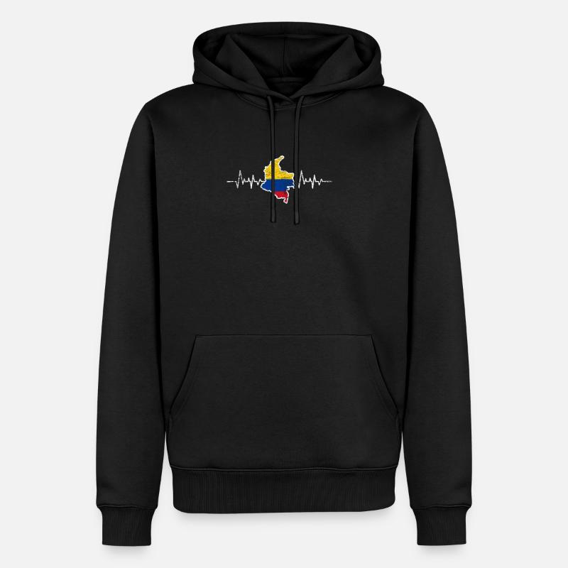 drapeau Colombie - Sweat à capuche Premium bio Homme - noir