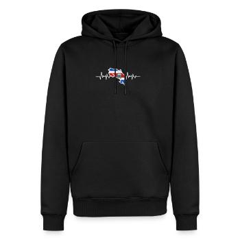 Costa Rica - Sweat à capuche Premium bio Homme - noir - Devant - Nico (187cm)