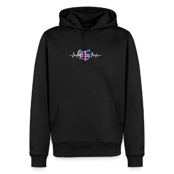Islande - Sweat à capuche Premium bio Homme - noir - Devant - Nico (187cm)