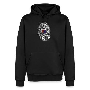 Corée - Sweat à capuche Premium bio Homme - noir - Devant - Nico (187cm)