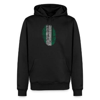 Nigeria - Sweat à capuche Premium bio Homme - noir - Devant - Nico (187cm)
