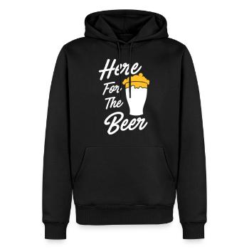 Here for the beer - Männer Premium Bio Hoodie - Schwarz - Vorne - Nico (187cm)
