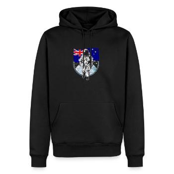 drapeau Australie dans l'espace des astronautes cadeau - Sweat à capuche Premium bio Homme - noir - Devant - Nico (187cm)