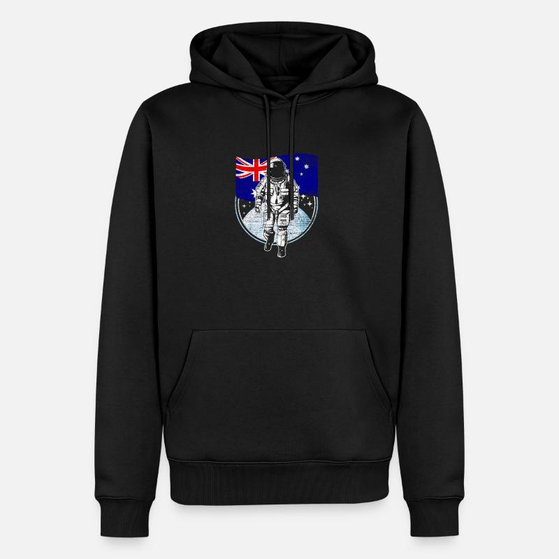 drapeau Australie dans l'espace des astronautes cadeau - Sweat à capuche Premium bio Homme - noir