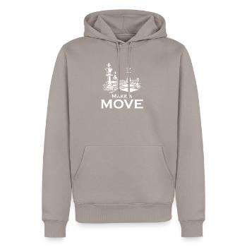 Schach Figuren Geschenk bunt Spiel Strategie - Männer Premium Bio Hoodie - Taupe - Vorne - Nico (187cm)