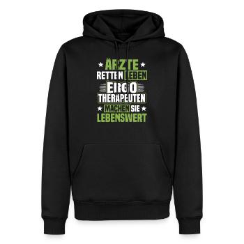 Ergotherapie Ergotherapeut Ergotherapeutin - Männer Premium Bio Hoodie - Schwarz - Vorne - Nico (187cm)