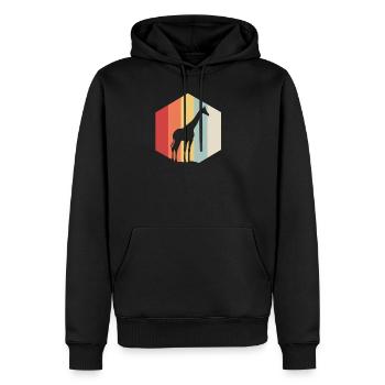 Giraffe long safari gift animal large neck - Men’s Premium Organic Hoodie - black - Front - Nico (187cm)