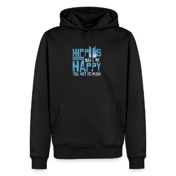 Nilpferd Hippo Tier Fluss Wasser Geschenk - Männer Premium Bio Hoodie - Schwarz - Vorne - Nico (187cm)
