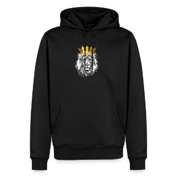 Le roi des animaux lion - Sweat à capuche Premium bio Homme - noir - Devant - Nico (187cm)