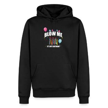 Anniversaire anniversaire cadeau fête ballons - Sweat à capuche Premium bio Homme - noir - Devant - Nico (187cm)