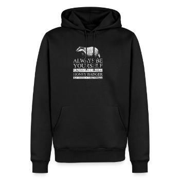 Blaireau miel blaireau cadeau animal vintage nature - Sweat à capuche Premium bio Homme - noir - Devant - Nico (187cm)