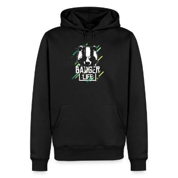 Dachs Wald Leben Honig Marder Natur Geschenk Idee - Männer Premium Bio Hoodie - Schwarz - Vorne - Nico (187cm)