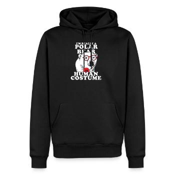 Ours polaire ours polaire cadeau pôle nord poisson eau - Sweat à capuche Premium bio Homme - noir - Devant - Nico (187cm)