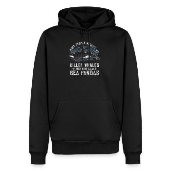 Killer whale orca fish eau de mer cadeau - Sweat à capuche Premium bio Homme - noir - Devant - Nico (187cm)