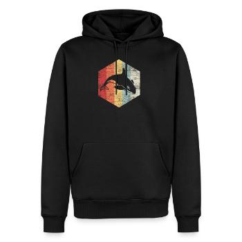 Orca Orca baleine dauphin cadeau animal - Sweat à capuche Premium bio Homme - noir - Devant - Nico (187cm)
