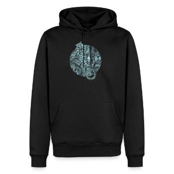 Hippocampe hippocampe poisson mer océan cadeau - Sweat à capuche Premium bio Homme - noir - Devant - Nico (187cm)