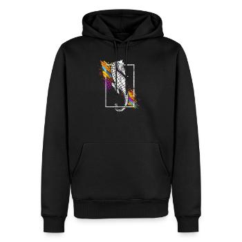 Hippocampe hippocampe poisson mer océan cadeau - Sweat à capuche Premium bio Homme - noir - Devant - Nico (187cm)