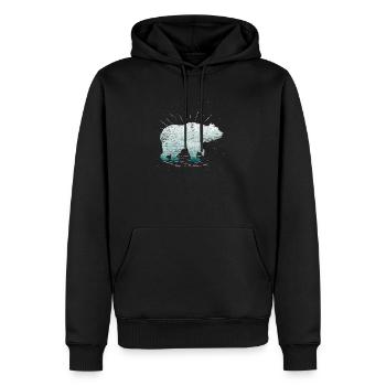 Forest bear gift vintage animal predator fish - Men’s Premium Organic Hoodie - black - Front - Nico (187cm)