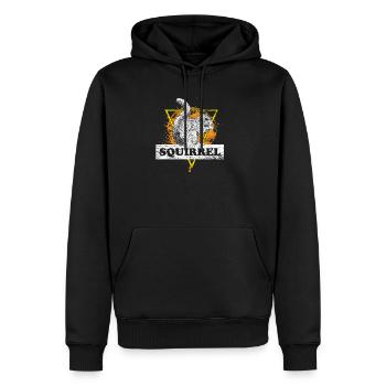 Écureuil noix forêt arbre animal cadeau vintage - Sweat à capuche Premium bio Homme - noir - Devant - Nico (187cm)