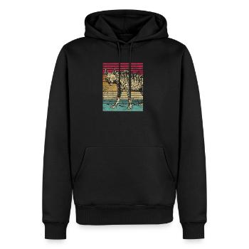 Hyäne Hyena Afrika Schadenfreude Safari Savanne - Männer Premium Bio Hoodie - Schwarz - Vorne - Nico (187cm)