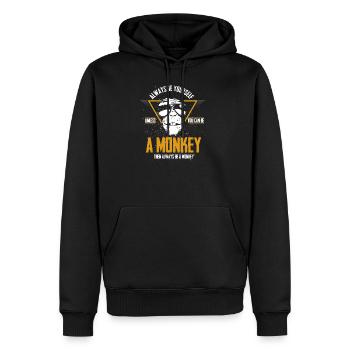 Be a monkey primate gorilla animal gift vintage - Men’s Premium Organic Hoodie - black - Front - Nico (187cm)