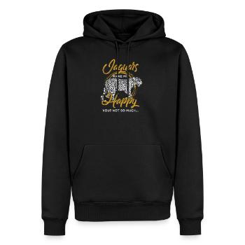 Jaguar machen mich glücklich Tier Geschenkidee - Männer Premium Bio Hoodie - Schwarz - Vorne - Nico (187cm)