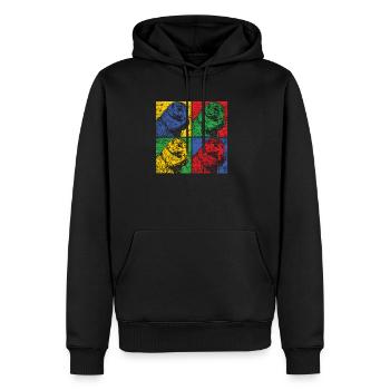 Chien de prairie chien suricate mignon animal cadeau - Sweat à capuche Premium bio Homme - noir - Devant - Nico (187cm)