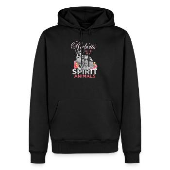 Hasen spirituelle Tiere Geschenk Osterhase Wiese - Männer Premium Bio Hoodie - Schwarz - Vorne - Nico (187cm)