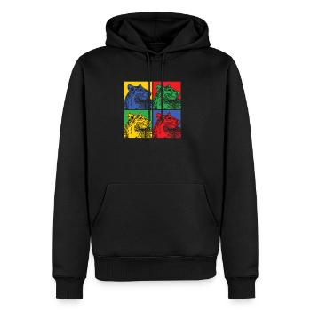 Rat Rat Rongeur Animal Cadeau Ravageur Pop Art - Sweat à capuche Premium bio Homme - noir - Devant - Nico (187cm)