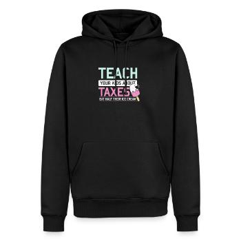 Enseignez aux enfants le financement des taxes sur l'argent - Sweat à capuche Premium bio Homme - noir - Devant - Nico (187cm)