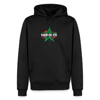 Maroc Pays Drapeau Coupe du Monde Afrique - Sweat à capuche Premium bio Homme - noir - Devant - Nico (187cm)
