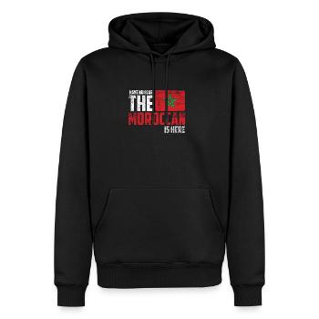 Marokko - Männer Premium Bio Hoodie - Schwarz - Vorne - Nico (187cm)