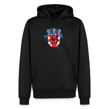 Kroatien - Männer Premium Bio Hoodie - Schwarz - Vorne - Nico (187cm)