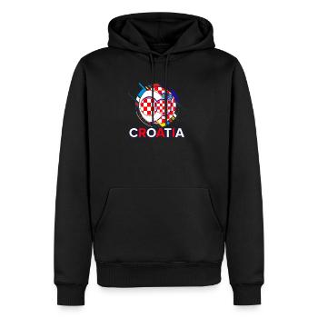 Croatia - Men’s Premium Organic Hoodie - black - Front - Nico (187cm)