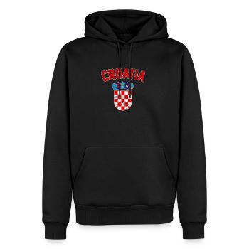 Kroatien - Männer Premium Bio Hoodie - Schwarz - Vorne - Nico (187cm)