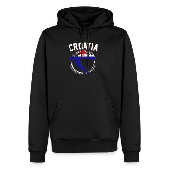 Carte de la Croatie - Sweat à capuche Premium bio Homme - noir - Devant - Nico (187cm)