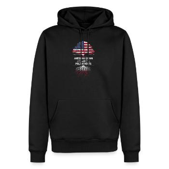 Amérique Pologne vintage cadeau - Sweat à capuche Premium bio Homme - noir - Devant - Nico (187cm)