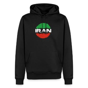 Iran - Sweat à capuche Premium bio Homme - noir - Devant - Nico (187cm)