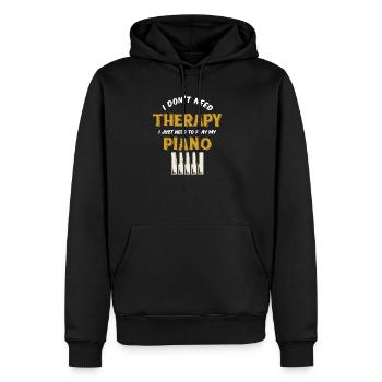 Pianiste piano à queue piano instrument de musique cadeau - Sweat à capuche Premium bio Homme - noir - Devant - Nico (187cm)