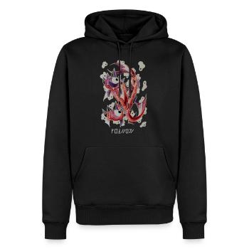 Negative Fische - Männer Premium Bio Hoodie - Schwarz - Vorne - Nico (187cm)
