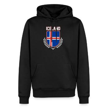 Island - Männer Premium Bio Hoodie - Schwarz - Vorne - Nico (187cm)